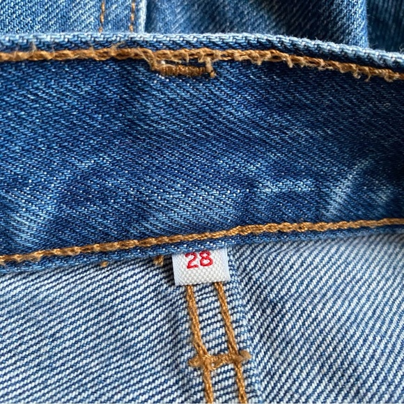 Levi’s Deconstructed vintage skirt size 28 100% cotton denim skirt button fly - Picture 9 of 13